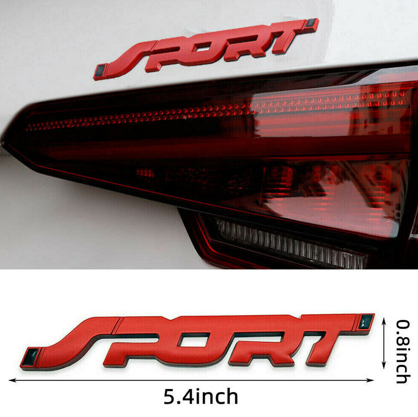 New Sporty red sticker on the back boot side logo badge