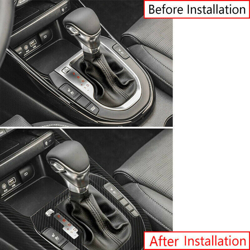 Carbon Fiber Gear Shift Box Panel Cover Trim for Kia K3 Forte Cerato 2019-2022