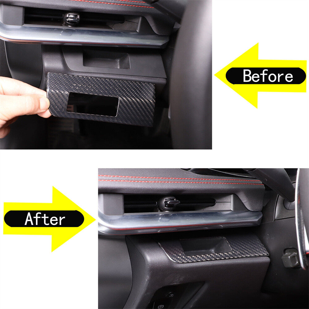 Carbon Fiber Steering Wheel Left Card Slot Cover for Chevrolet for Corvette C8 2020+