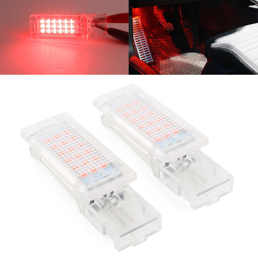 2X Red Car LED Footwell Light Lamp for VW for SKODA US STOCK