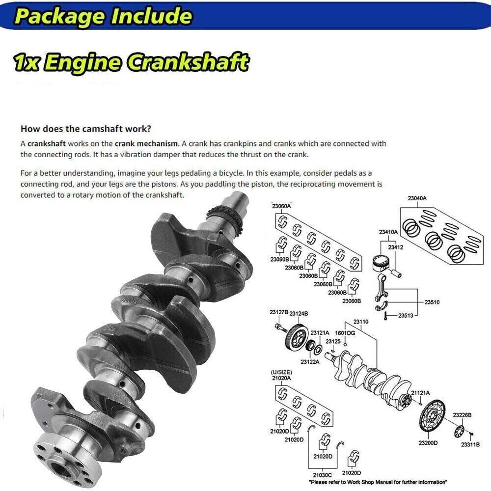 Engine Crankshaft Rods Bearing Set for Hyundai for Elantra for Kia Forte G4NA G4NC 2.0L