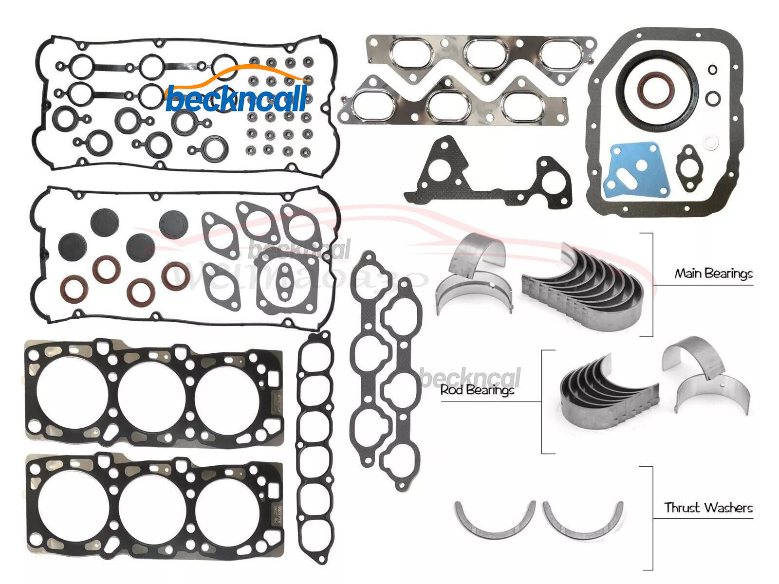 For 2002-2006 for Kia Sedona Sorento 3.5L DOHC Head Gasket Set Bolts + Bearings G6CU
