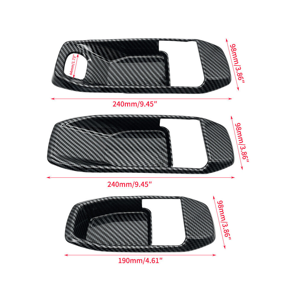 4 x Carbon Fiber Inner Door Handle Bowl Cover Trim for Jeep for Wrangler JL JT 2018+