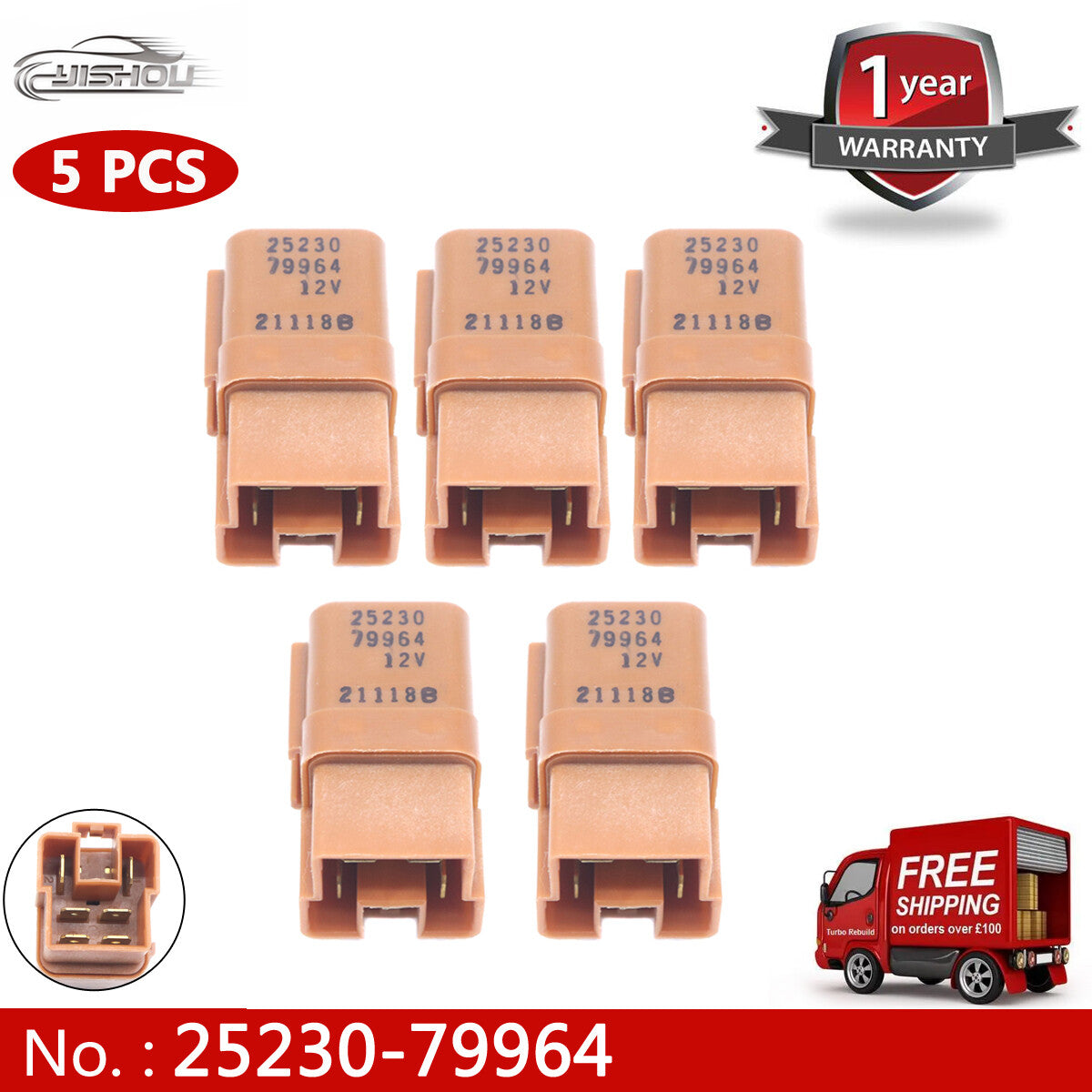 5-pack of multi-function relays 25230-79964 suitable for Nissan for Infiniti relays-127 25230-7996A