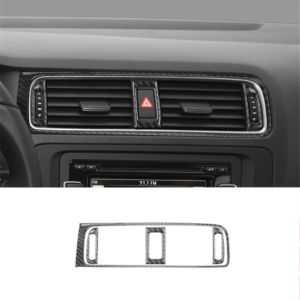 Carbon fiber central air outlet trim for Volkswagen for Jetta sedan 2011-14