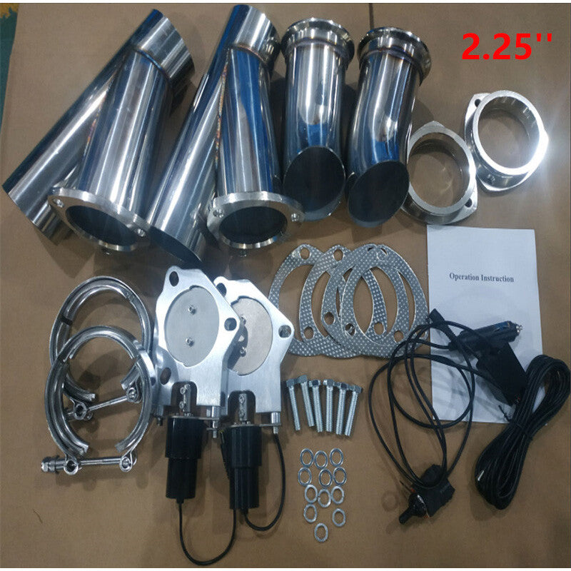 2.25inch Electric Exhaust Valve Control Motor Y Pipe kit with Manual Control
