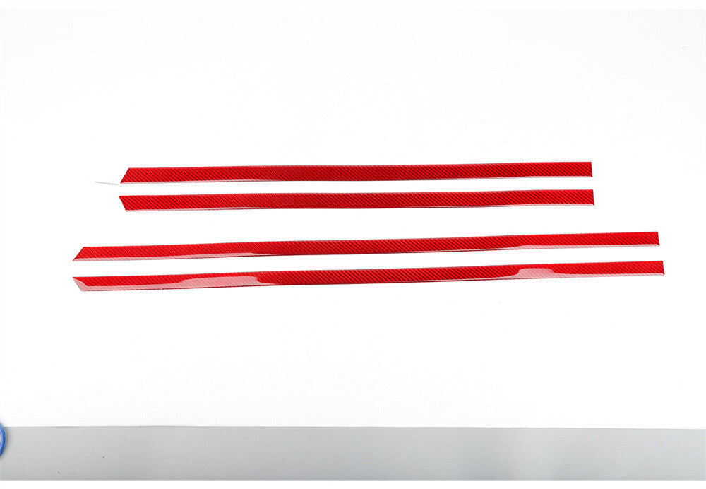 Red Carbon Fiber Interior Door Panel Decorative Cover For Toyot@ 4Runner 2010-23