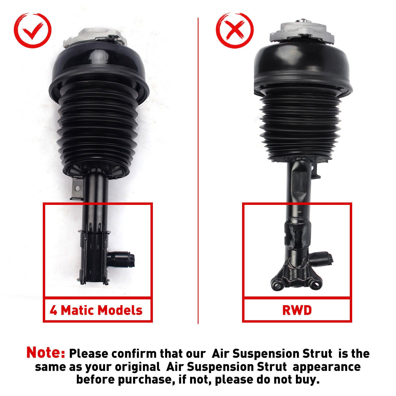 1 hydraulic shock absorber strut for the front left side of a for Mercedes-Benz S600, S63, S65, AMG, or W222.