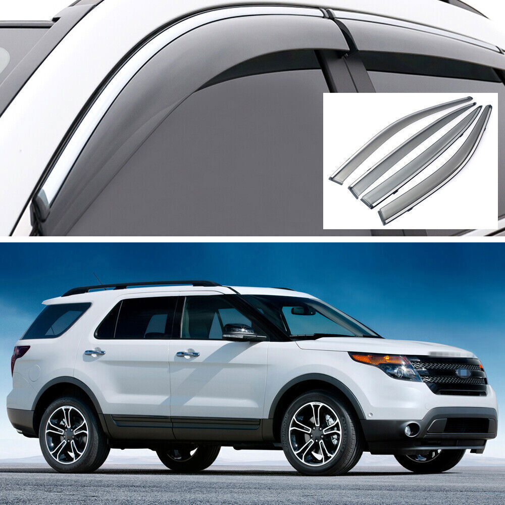 4X Side Window Deflector Visors Rain Guards Vent Shade for Ford Explorer 11-2019