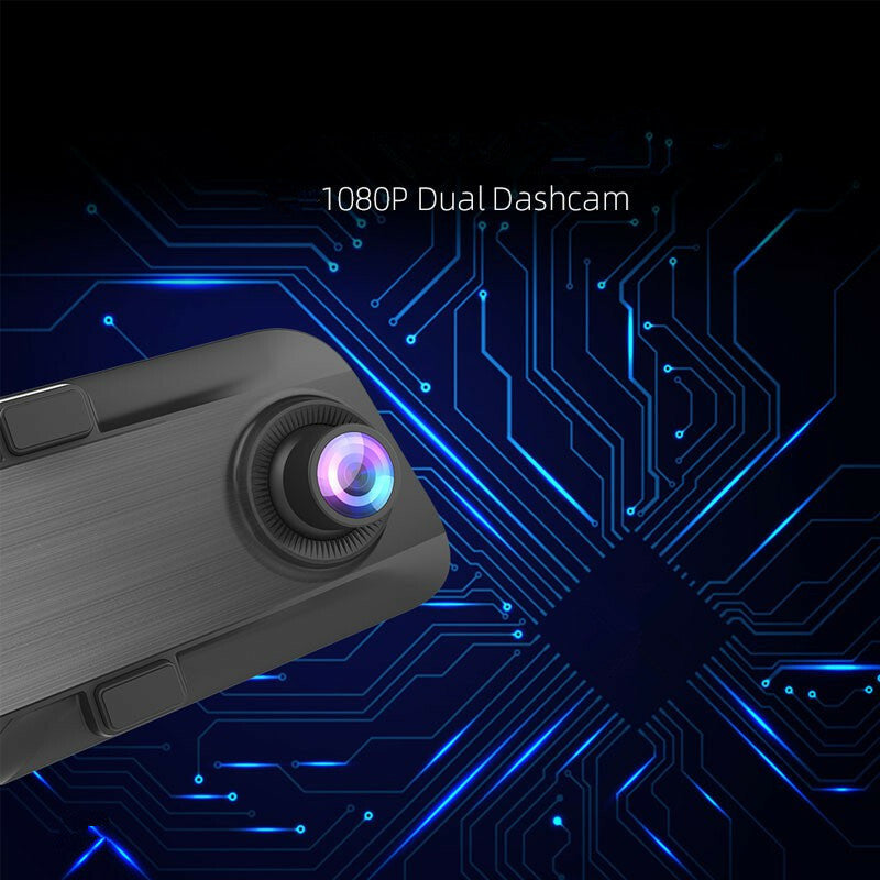 12in Touch Screen Car DVR Rear View Mirror 1080P Camera Dual Lens Video Recorder
