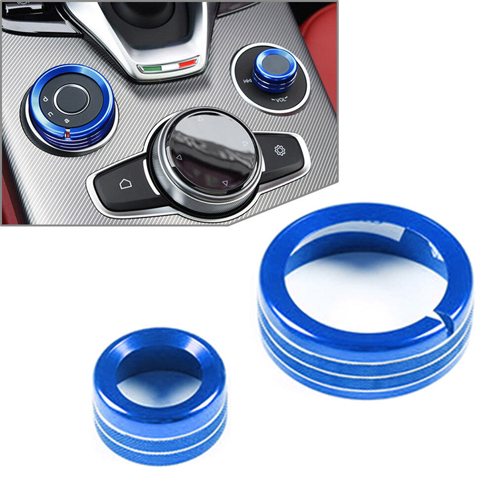 Zentraler Multimedia-Knopfringf¨¹r for Alfa Romeo Giulia for Stelvio 2020-21 Blau