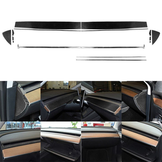 16X Carbon Fiber Interior Dashboard Kit Cover Trim for Tesla for Model Y /3 2017-2022