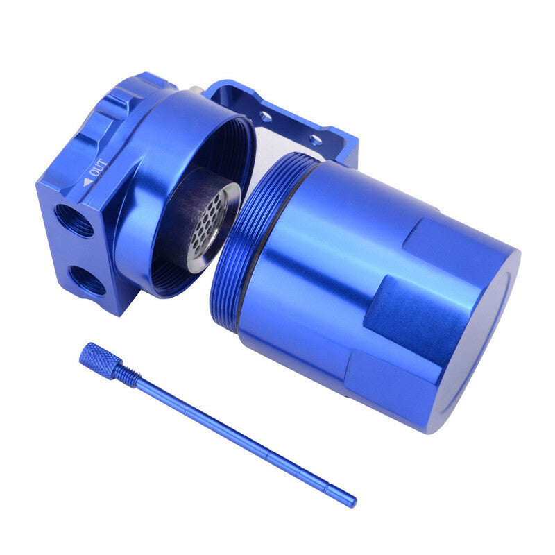 Auto Blue Oil Catch Tank Can Fuel Car Aluminum Reservoir Fittings Oil Dipstick