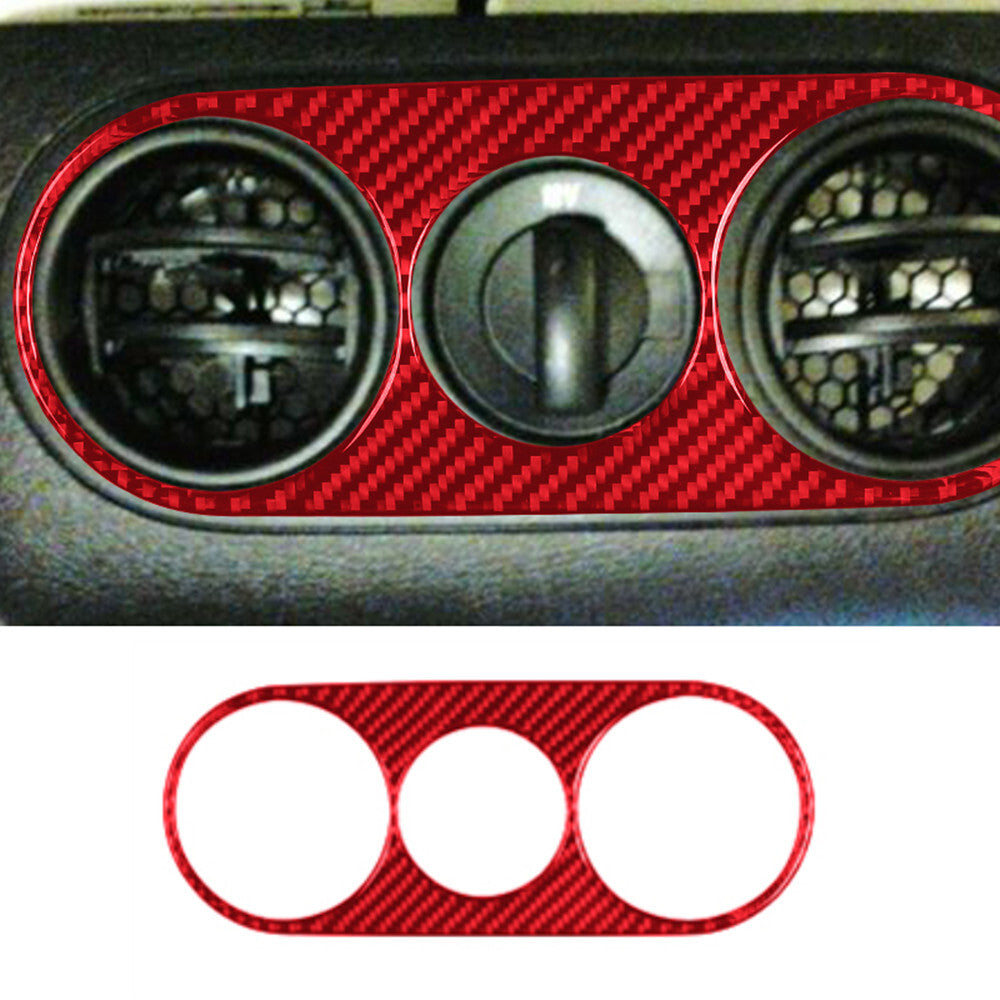 Red Carbon Fiber Rear Air Vent Outlet Panel Trim Cover for Ford F150 2004-2008