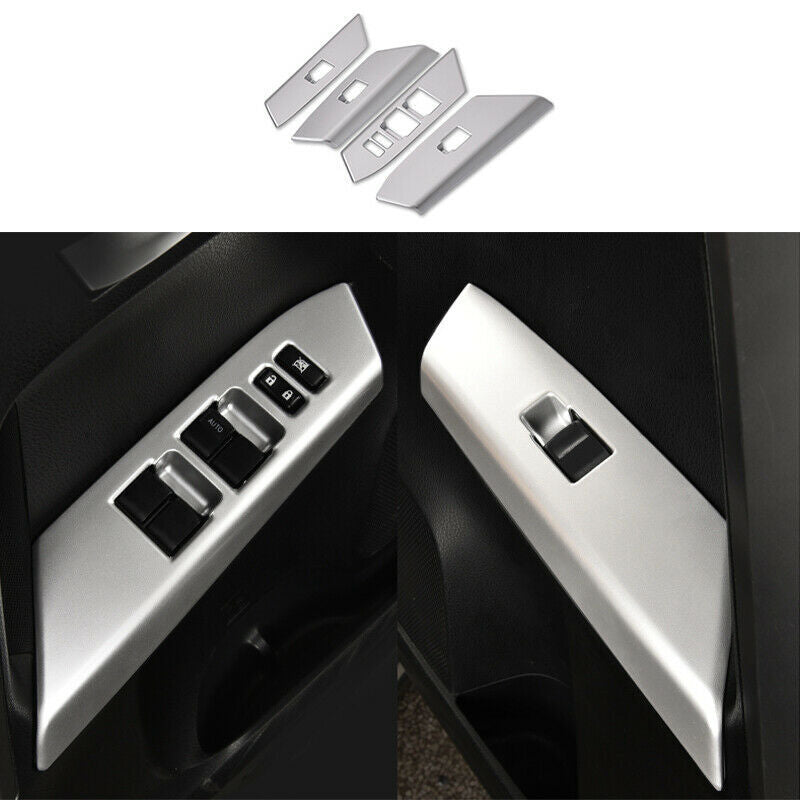 for Toyota RAV4 2013-2018 Matte Silver Window Lock Lift Switch Button Panel Trim