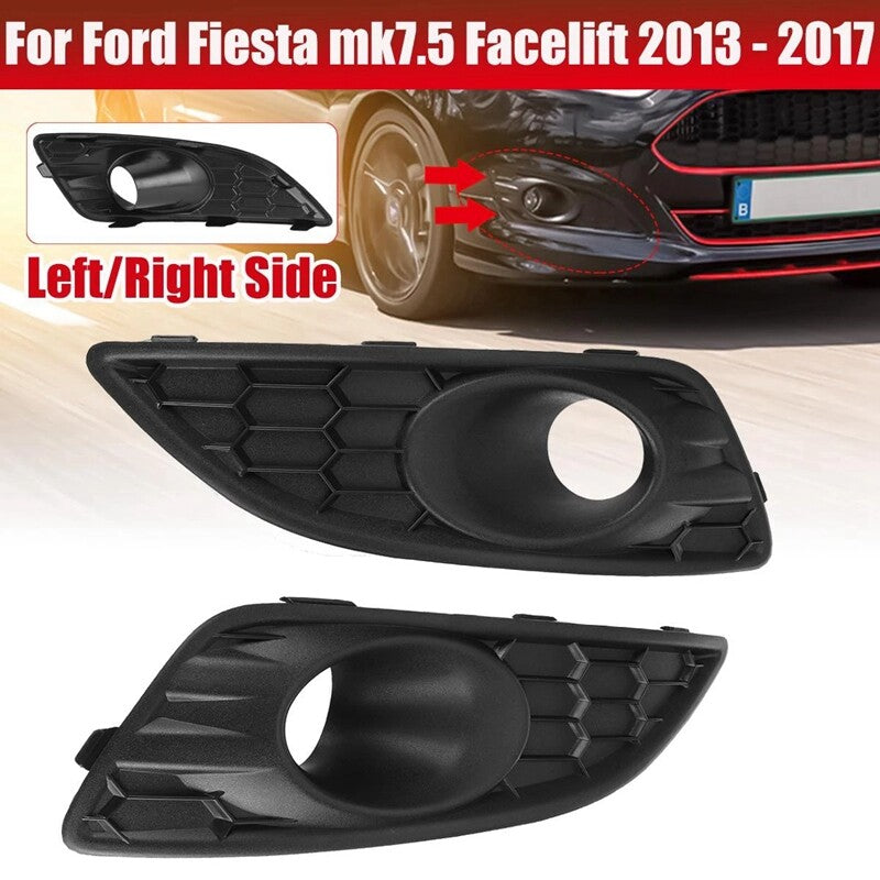 2-piece front fog light cover grille pad caps for Ford Fiesta MK7 Zetec S honeycomb