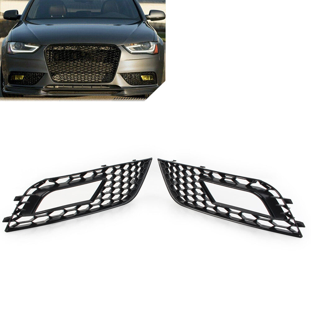 1. Double honeycomb hexagonal mesh fog light cover suitable for Audi A4 B8.5 (2013-2016, 2014-)