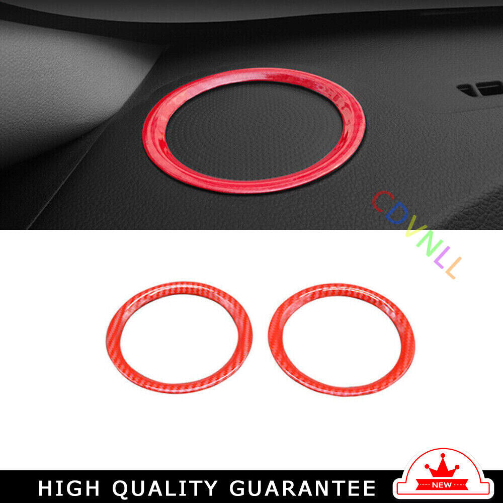 Console Dashboard Speaker Ring Cover Trim for Kia K3 14-2018 Red Carbon Fiber