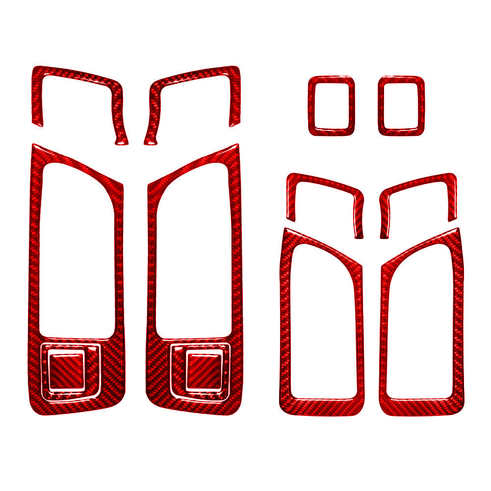 14x Red Carbon Fiber Door Pull Cover Trim for Land Rover Discovery Sport 2015-19