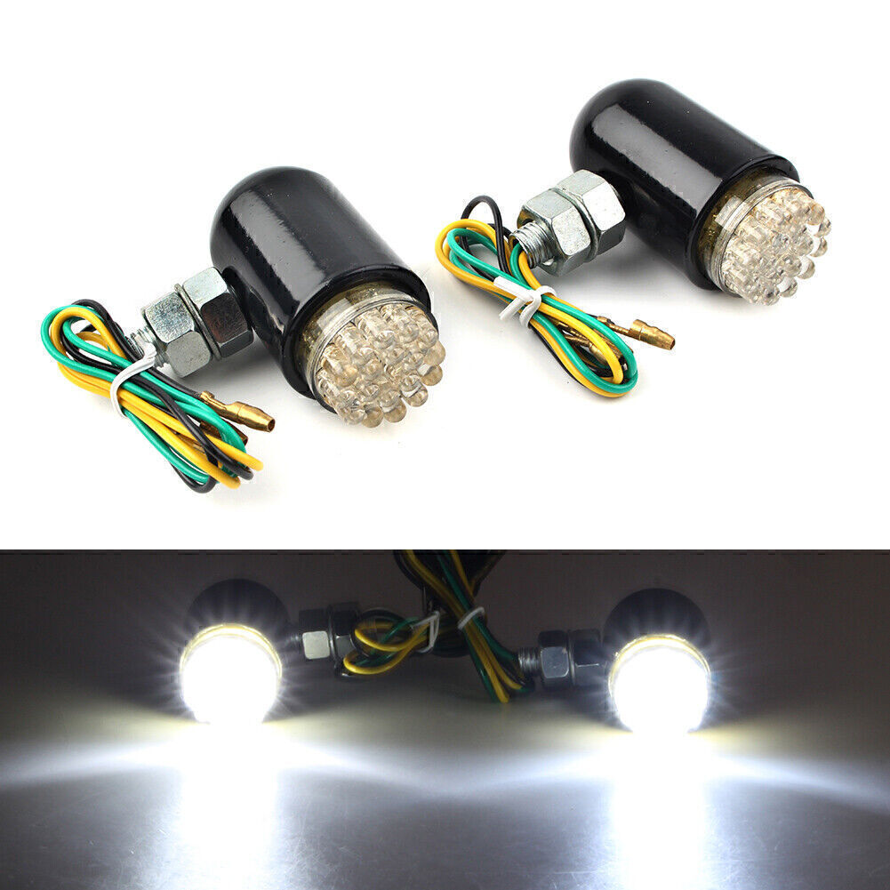 Custom BlACK Brake Running Turn Signal Tail Lights Cruiser Motorcycle Universal