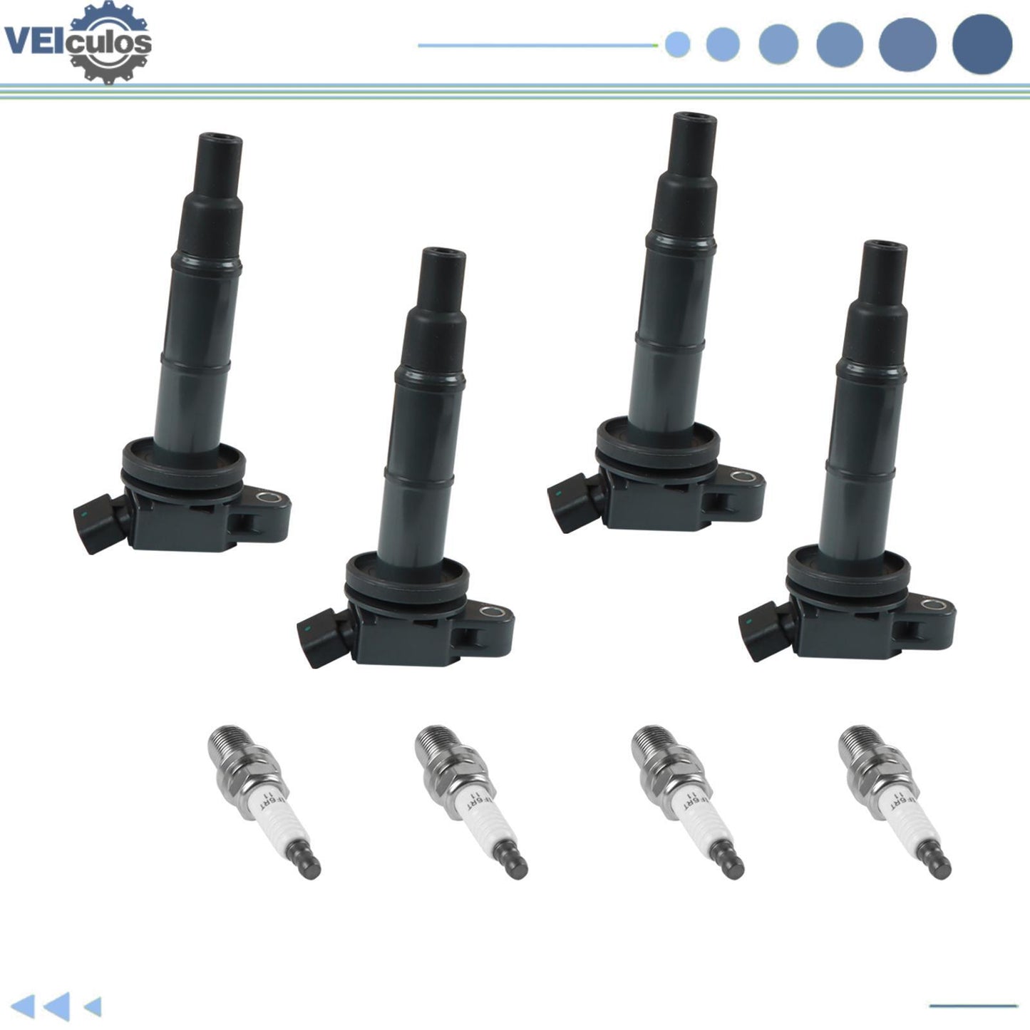 4Pcs Ignition Coil  Spark Plug for Toyota RAV4 Solara Highlander Matrix L4 2.4L