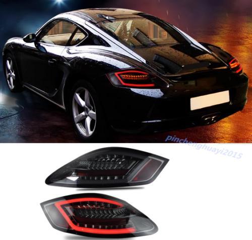 A pair of smoked LED taillight assemblies for Porsche Cayman 987.1 2004 - 2008.