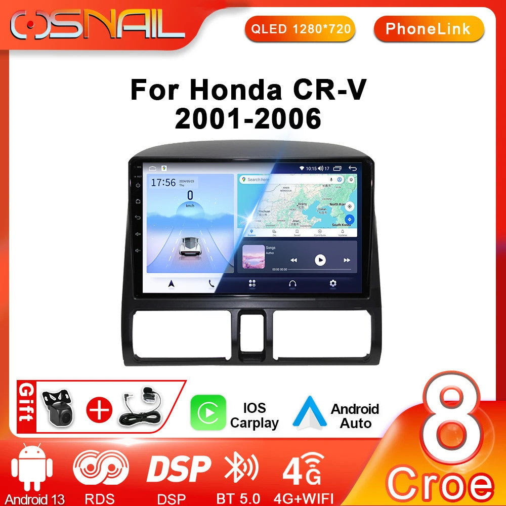Android CarPlay Car Radio for Honda for CR-V CRV 2 GPS Stereo Video Player Screen