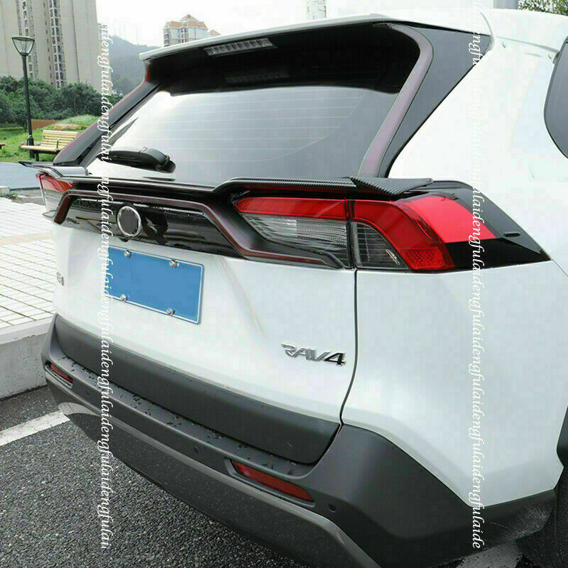 for Toyota RAV4 2019-22 Carbon Fiber Rear Trunk Spoiler Tail Middle Lid Wing Lip