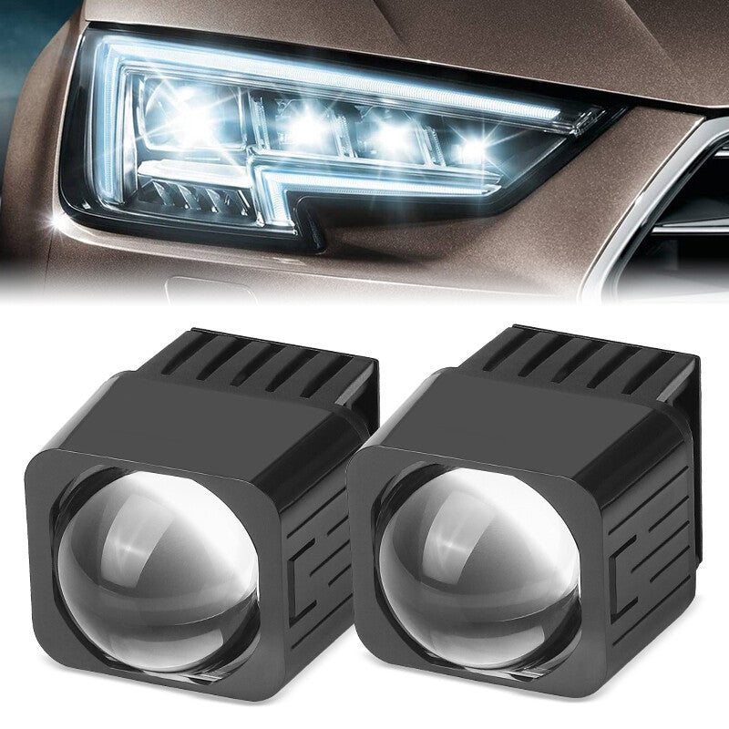 2x 1.5 Universal for Mini LED Projector Lens Headlight Retrofit 60W 6000K High Beam