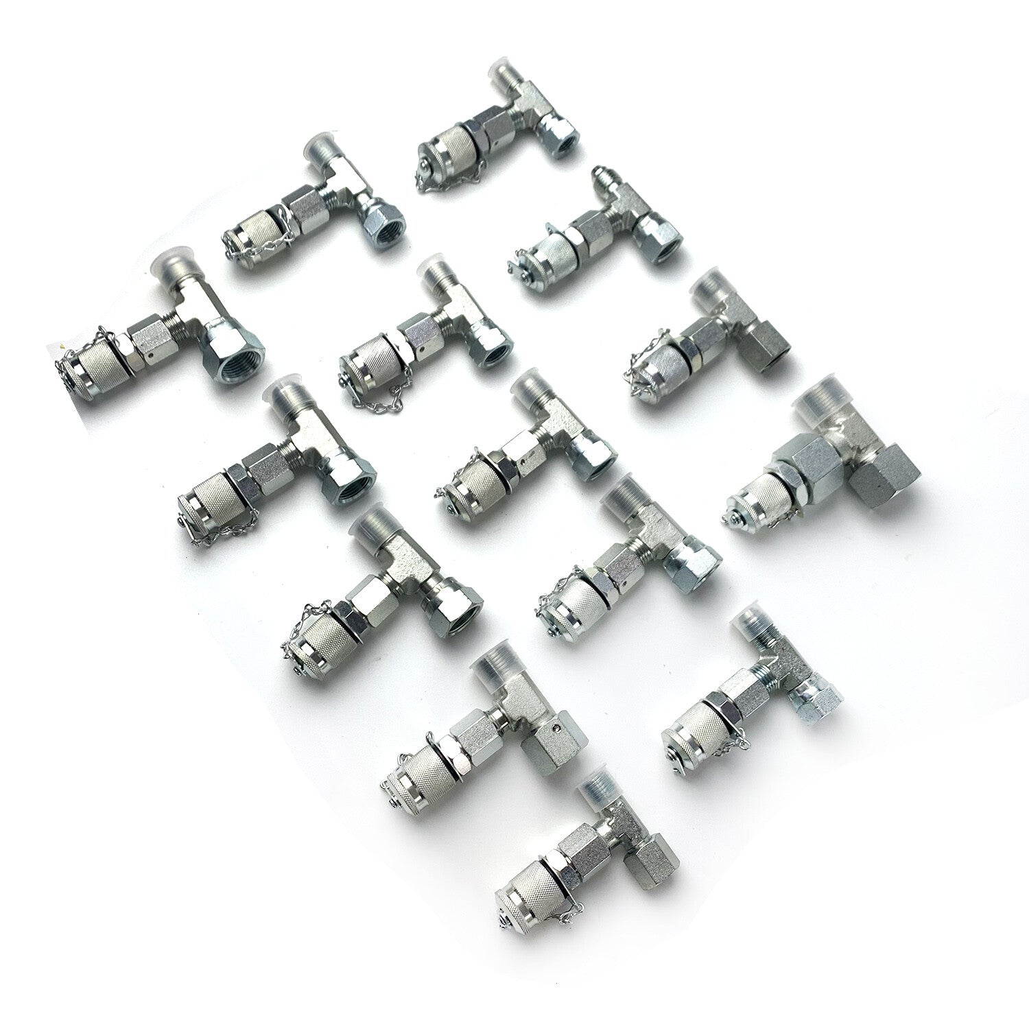 14Pcs Tee Fittings Connector Set For Hydraulic Pressure Gauge Test Tool Kit