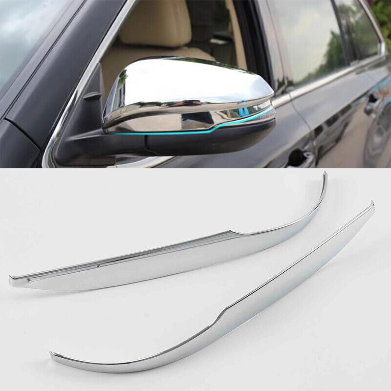 for Toyota Highlander 2014-19 Chrome Steel Exterior Rear View Mirror Strip Trim