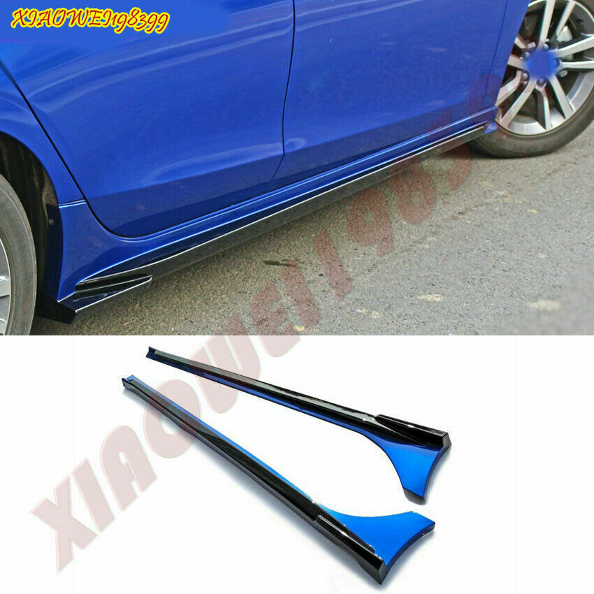 for Honda for Civic 2022-2023 ABS Black+Blue Side Skirt Bodykit Spoiler Lip Cover 2P