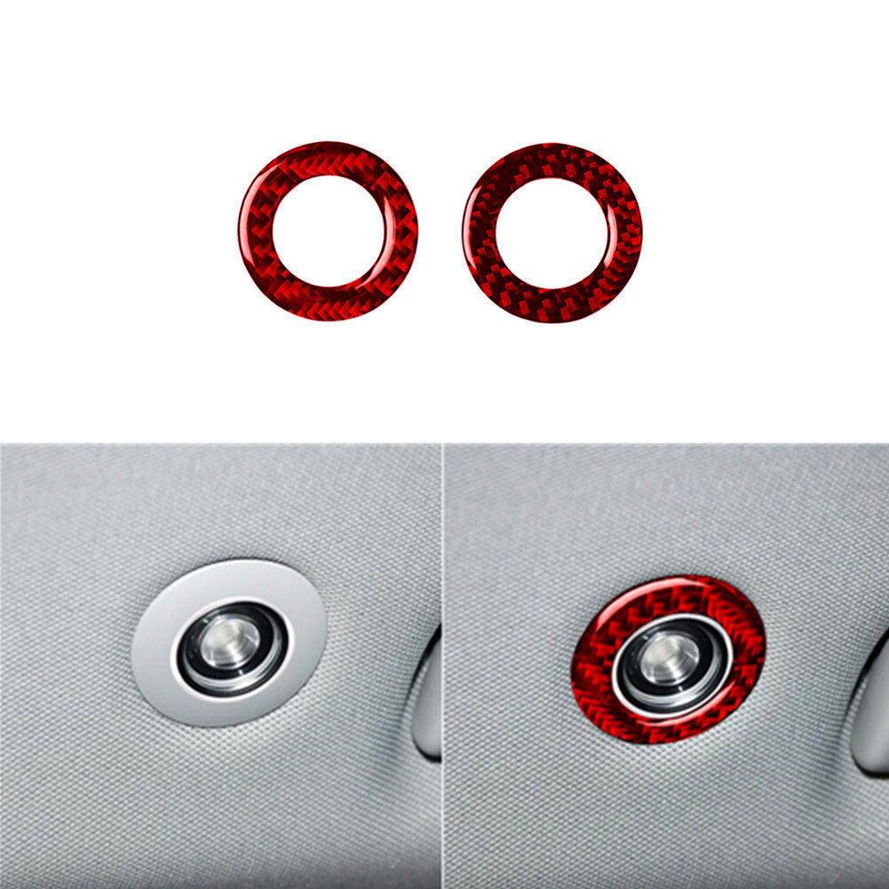 Red Car Rear Reading Light Trim Interior Carbon Fiber Trim for Audi Q7 2016-2019