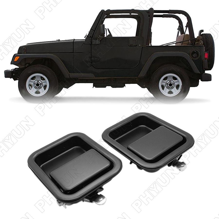 2Pcs Outside Door Handles for Jeep CJ7 81-86 for Wrangler YJ 87-95 for Wrangler TJ 97-06