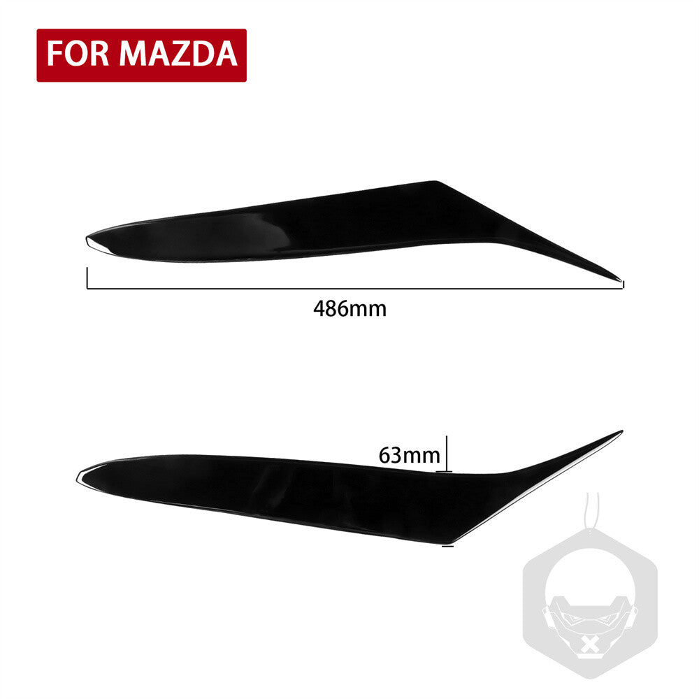 Gloss Black Front Headlight Eyelids Eyebrow Panel Cover for Mazda RX-8 2004-2008
