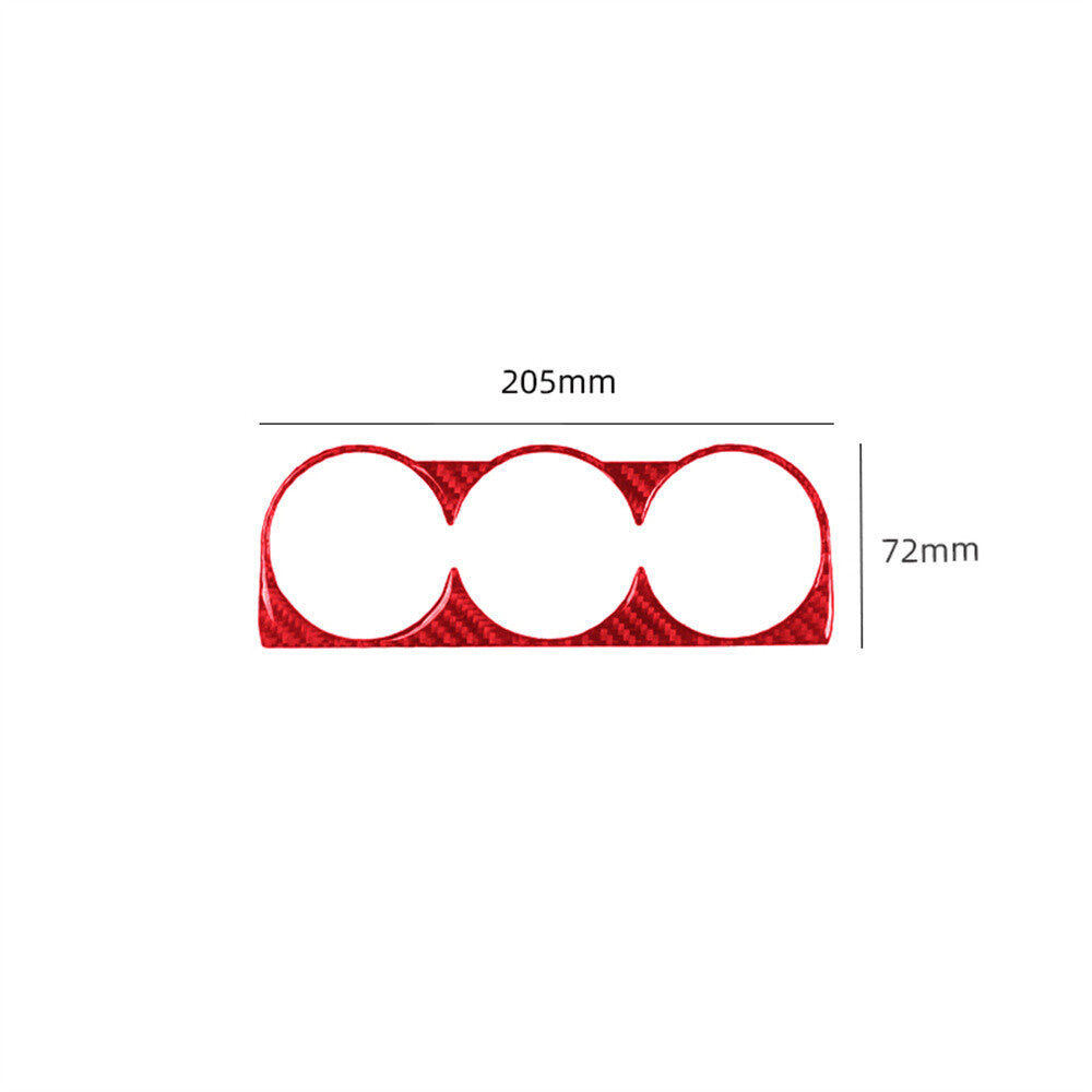 Red Carbon Fiber Center Console Compass Panel Trim For Toyot@ FJ Cruiser 2007-21