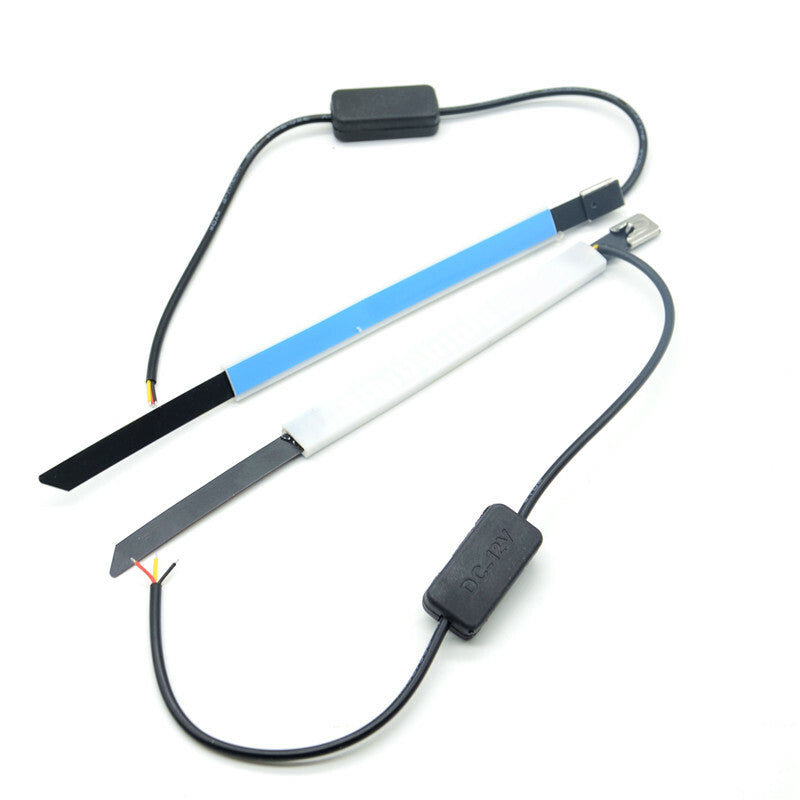 2Pc Amber Red LED Strip Motorcycle Fork Turn Signal Indicator Light Blink Bars