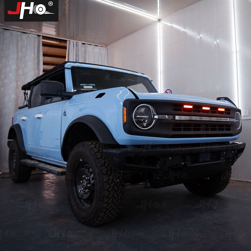 Front Grille LED Light Style Grill Trim for Ford Bronco 2021-2024
