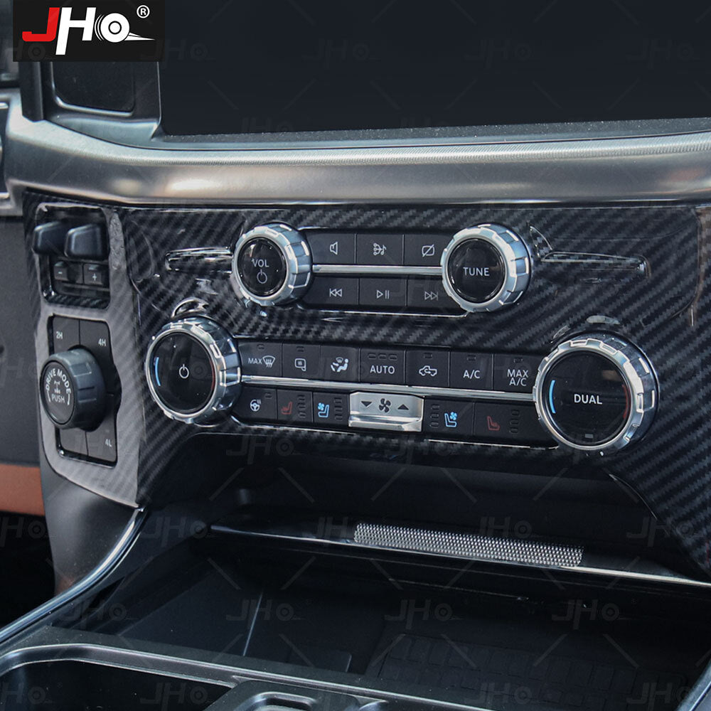 Carbon Fiber Center Control Knob Panel Cover Trim for Ford F150 2022-2024
