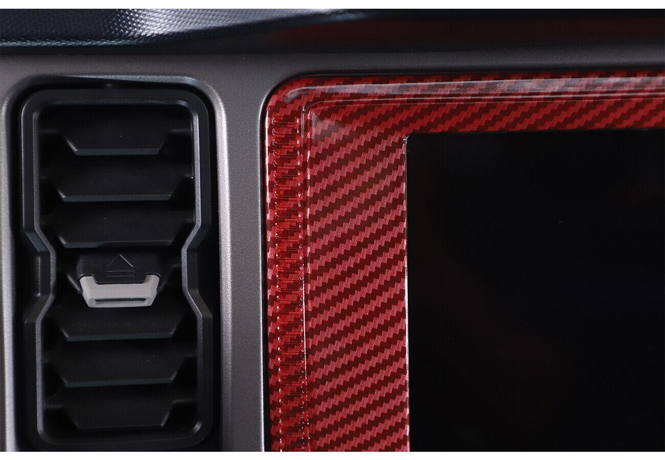 for Ford Bronco 21+ Red Carbon Central Control GPS Screen Frame Trim Accessories