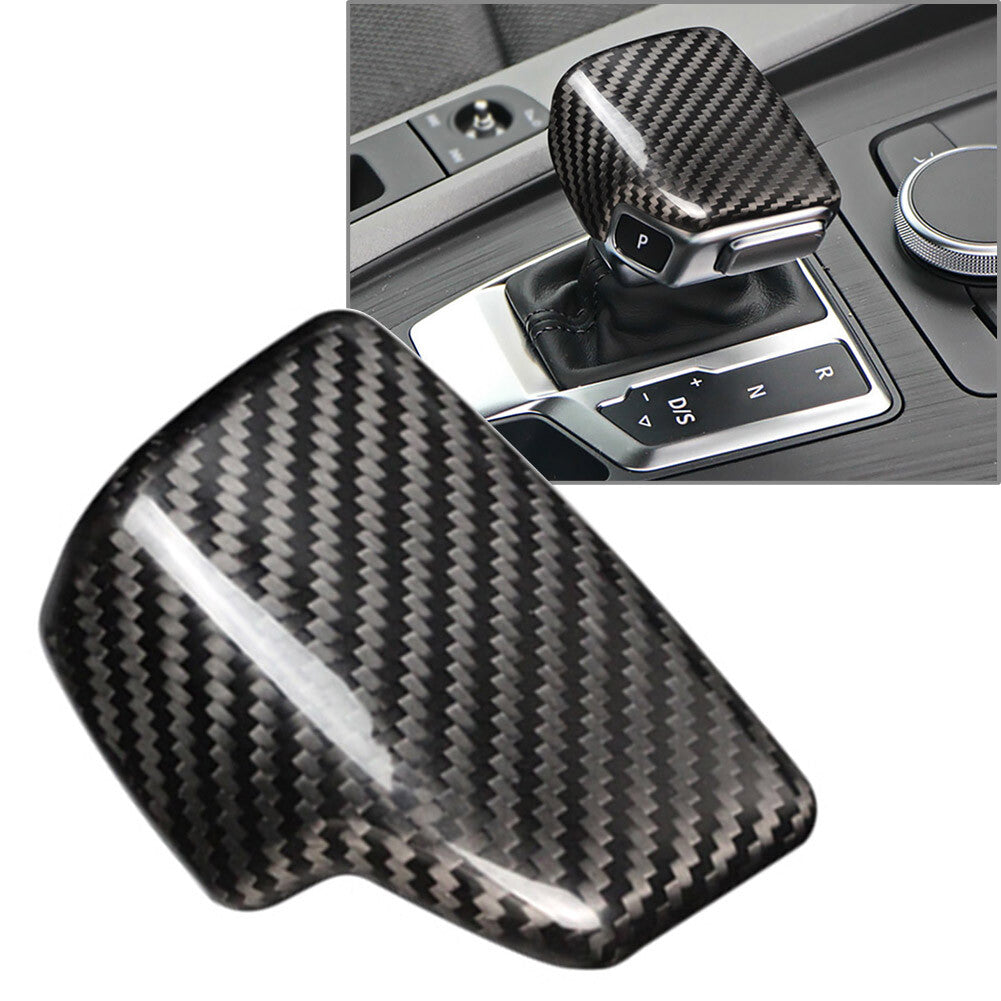 Fit for Audi A4 B9 A5 Q7 2017-18 RHD Gear Shift Knob Cover Sticker Trim Carbon Fiber