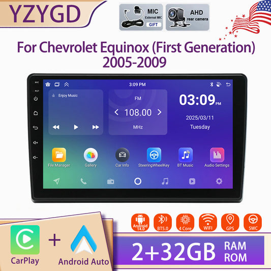 10 for Chevrolet Equinox 2005-2009 Android Auto Carplay Car Radio Stereo Screen