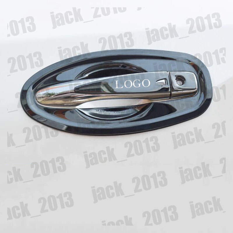 Black for Smart Key Car Door Handle Covers Trim for Nissan Rogue Sport Qashqai 14-21