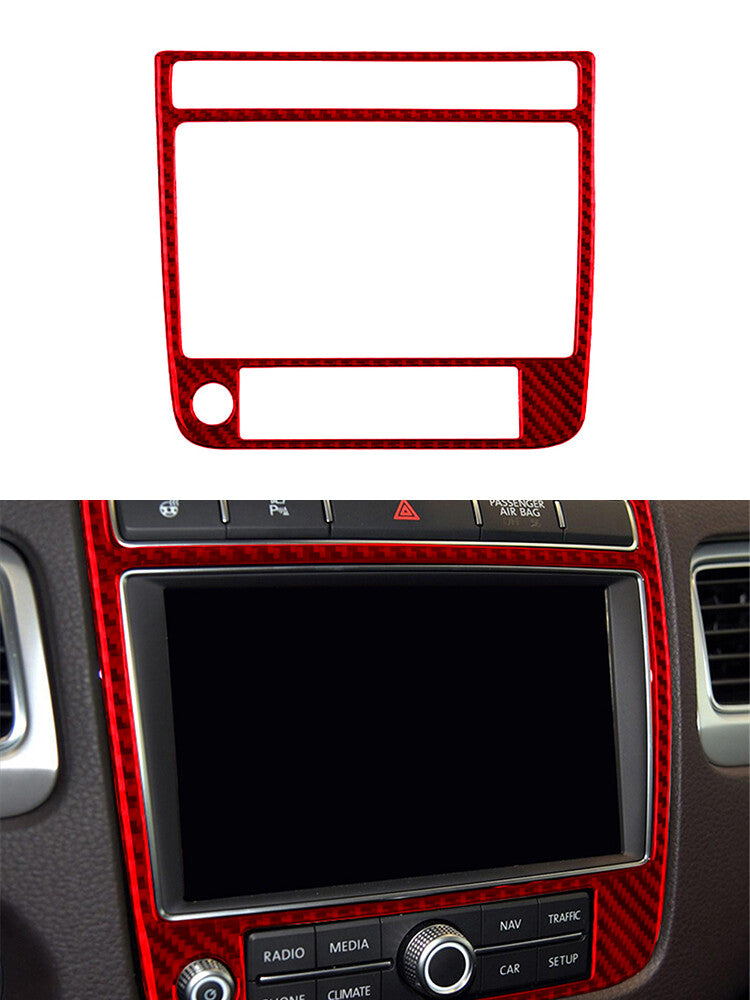 Red Carbon Fibre Navigation Frame Trim Type A for Vw Touareg 2011-2018