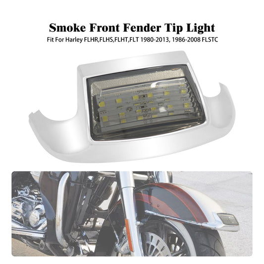 Front Fender w/ Somke Lens Tip LED Light for Harley Electra Road Glide Softail