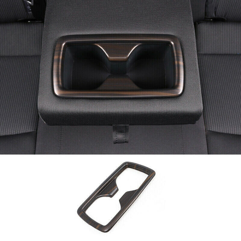 Matte Wood Grain Look Rear Water Cup Frame Cover Trim for Toyota Venza 2021-2023