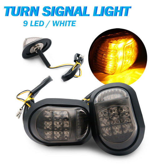 2x LED for Mini Indicators Smoke Black Motorcycle Scooter Quad-ATV Universal