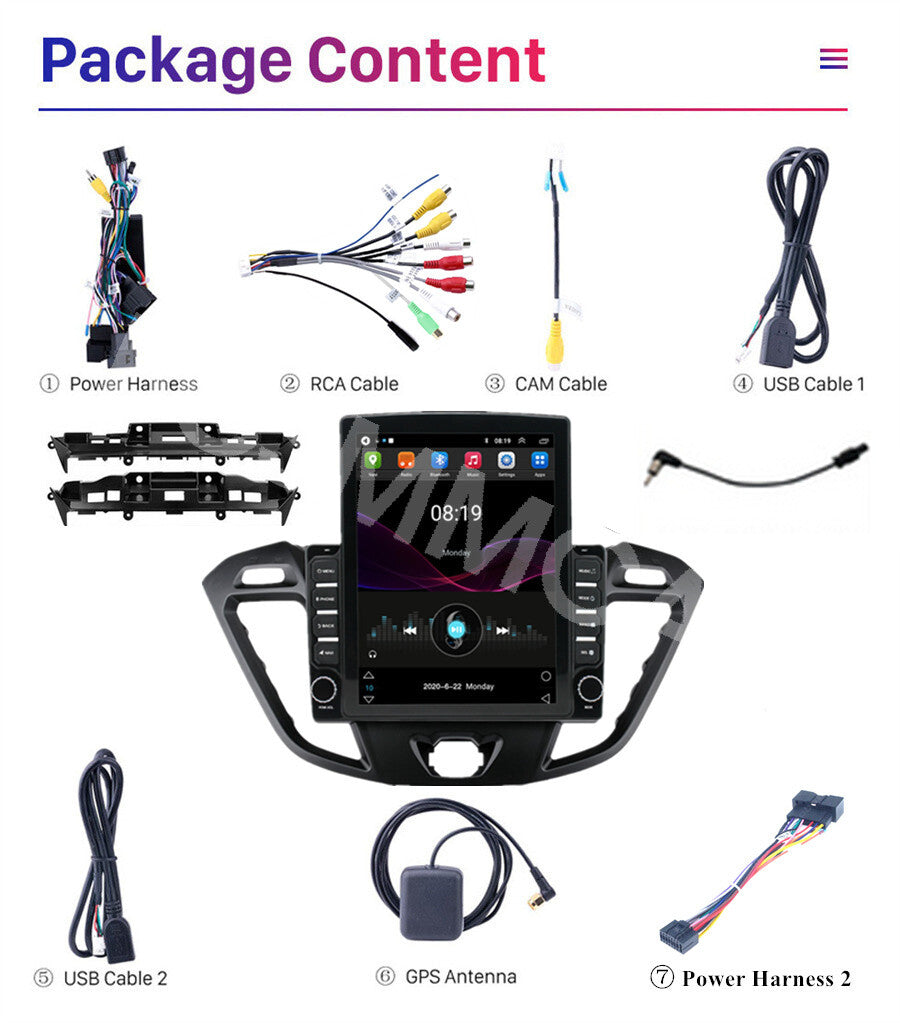 9.7 Android Car Stereo Radio For Apple Carplay Fit for Ford Transit 2013-2018