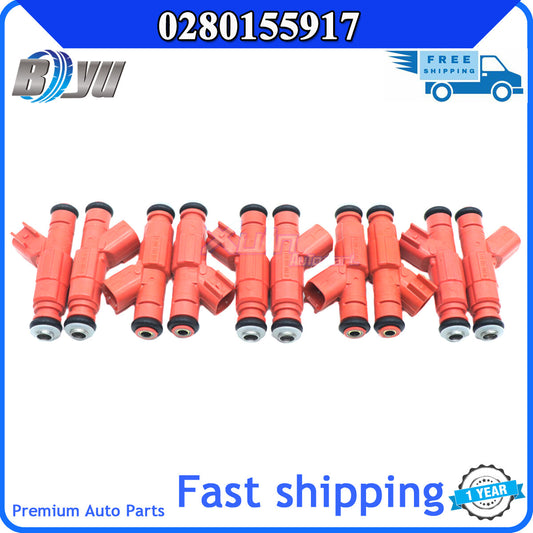 0280155917 10 fuel injectors for Ford F250 F350 F450 F550 6.8L V10 2000 - 2004