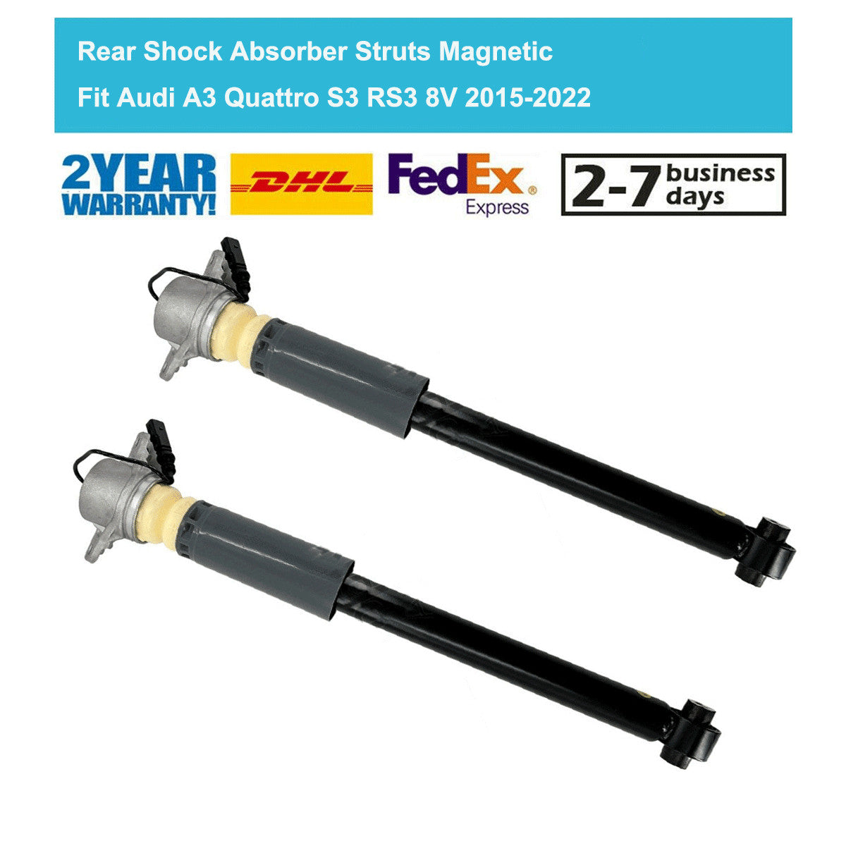 ForAudi A3 Quattro S3 RS3 8V 2015-2022 Pair Rear Shock Absorber Struts Magnetic